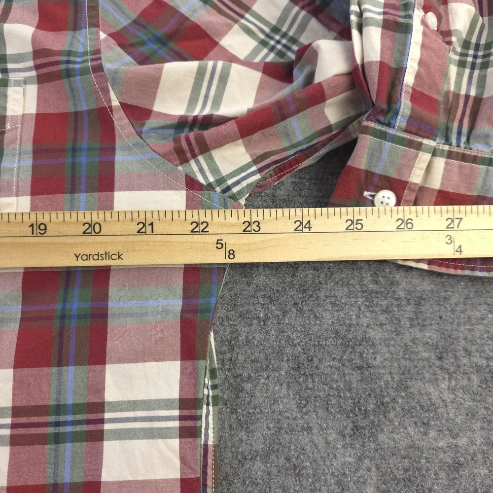 J Crew Shirt Large Classic Long Sleeve Button Down Red Blue Green‎ Plaid